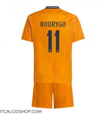 Real Madrid Rodrygo Goes #11 Seconda Maglia Bambino 2024-25 Manica Corta (+ Pantaloni corti)